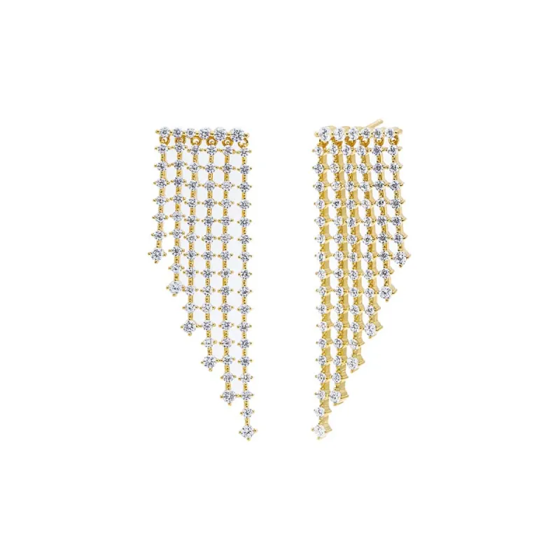 CZ Chandelier Dangling Drop Stud Earring sold by Adina Eden's