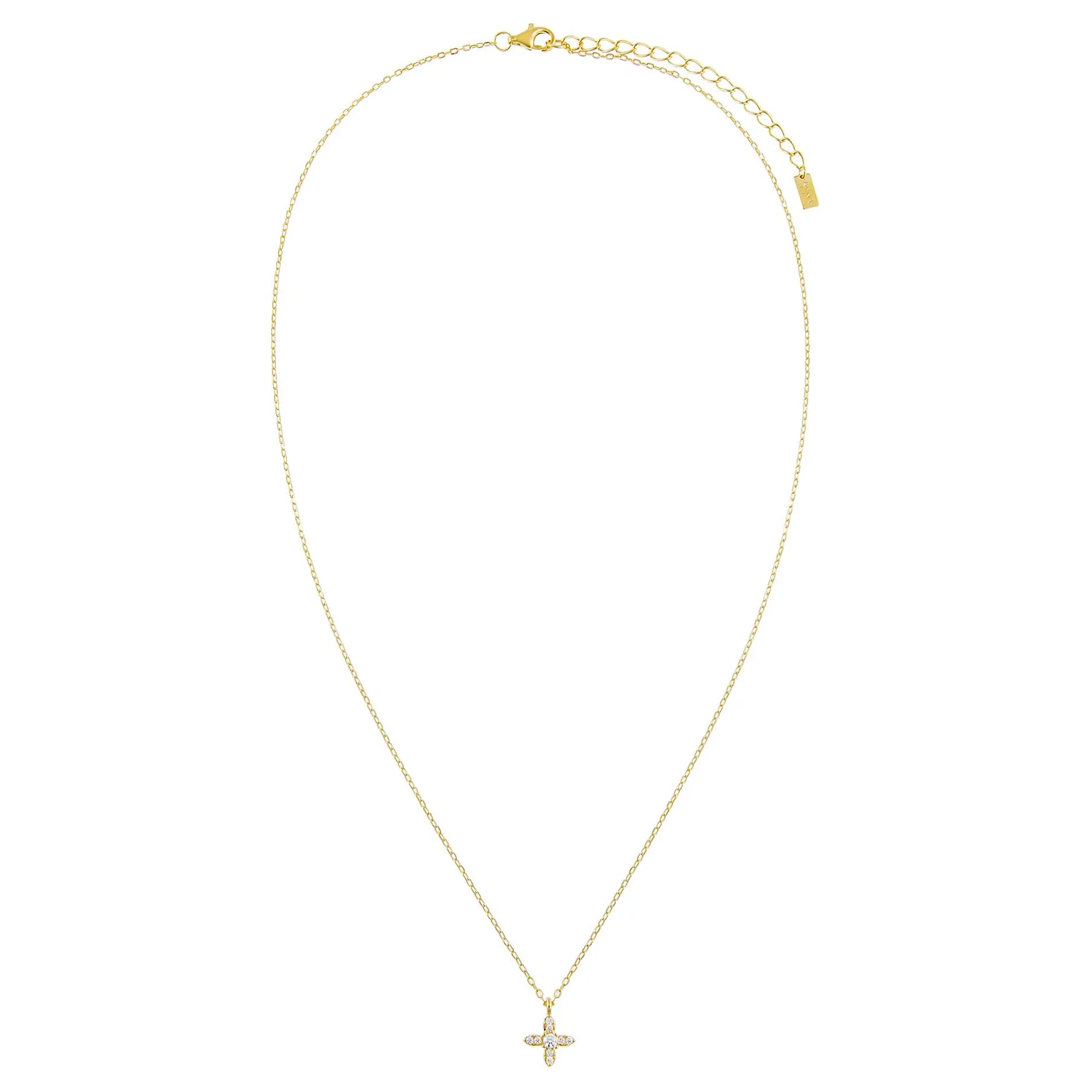 CZ Crystal 4 Petal Flower Necklace sold by Adina Eden's product image thumbnail 3