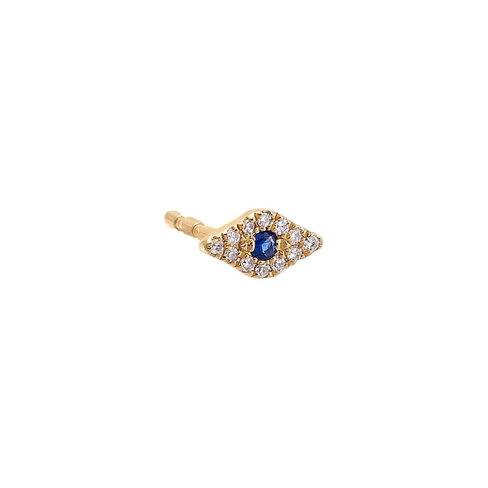 Itty Bitty Pave Evil Eye Diamond Stud Earring 14K sold by Adina Eden's product image thumbnail 3