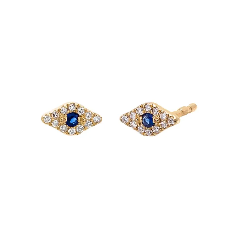 Itty Bitty Pave Evil Eye Diamond Stud Earring 14K sold by Adina Eden's