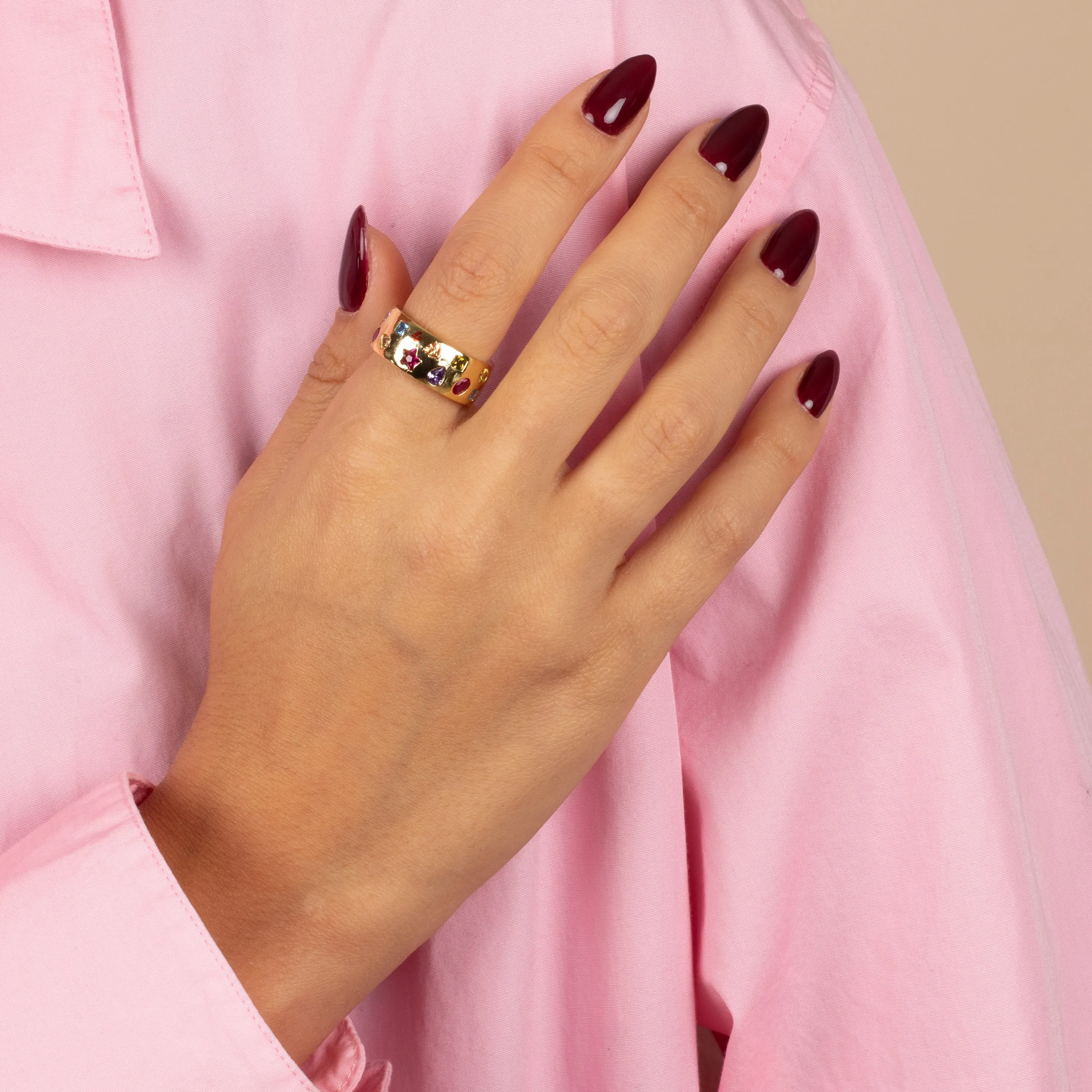 Colored Scattered Multi Shape CZ Ring sold by Adina Eden's product image thumbnail 2