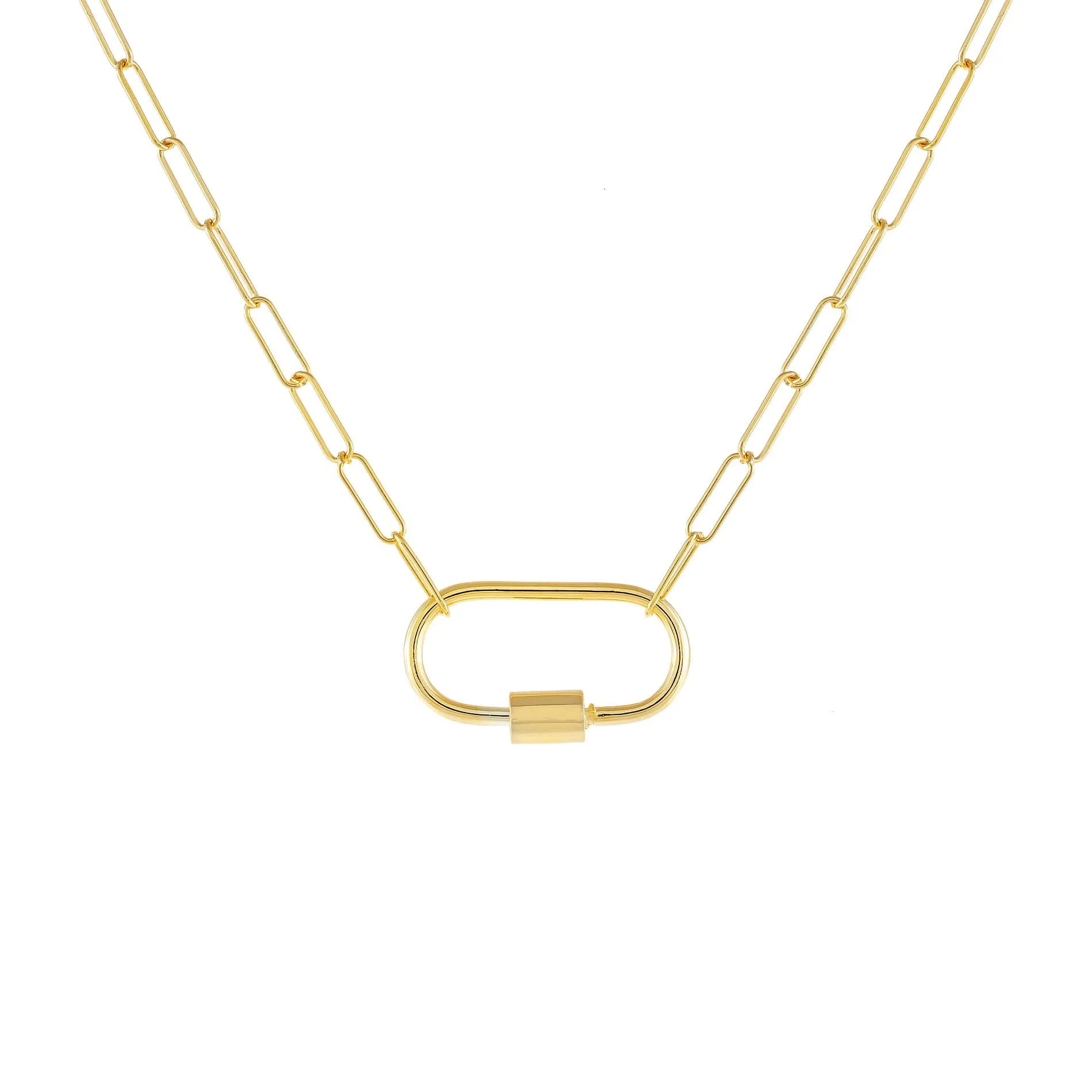 Large Toggle Oval Link Necklace sold by Adina Eden's