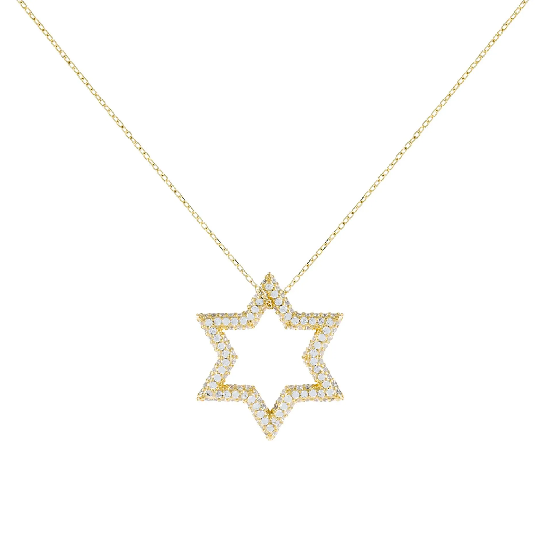 Pavé Open Starburst Charm Necklace sold by Adina Eden's