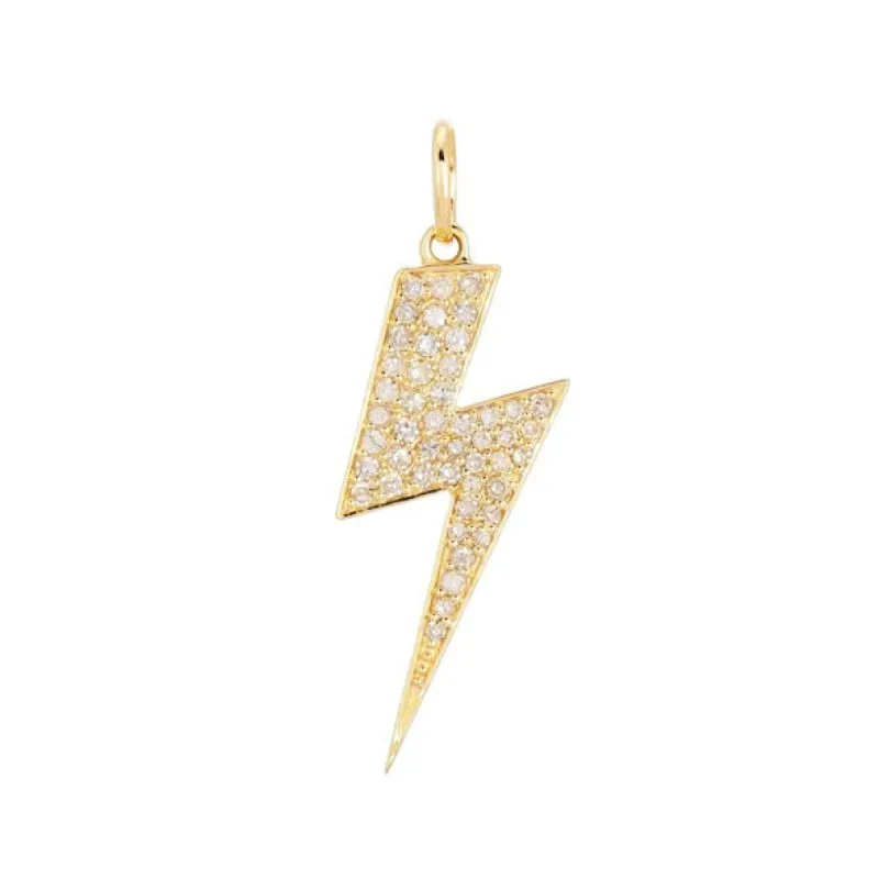 Diamond Large Lightning Bolt Charm 14K sold by Adina Eden's