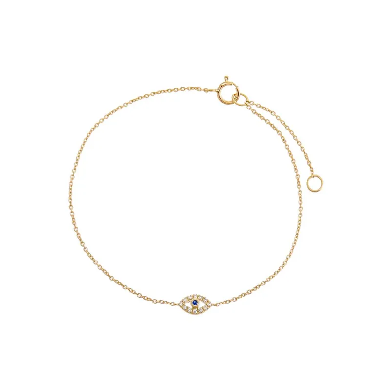 Diamond Cutout Evil Eye Bracelet 14K sold by Adina Eden's