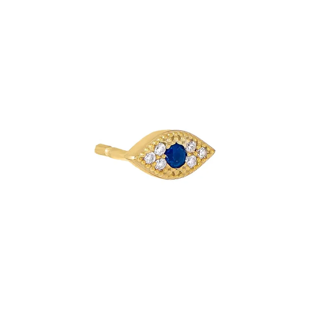 Pavé Evil Eye Stud Earring sold by Adina Eden's product image thumbnail 4