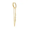 CZ Bezel Chain Huggie Earring sold by Adina Eden's