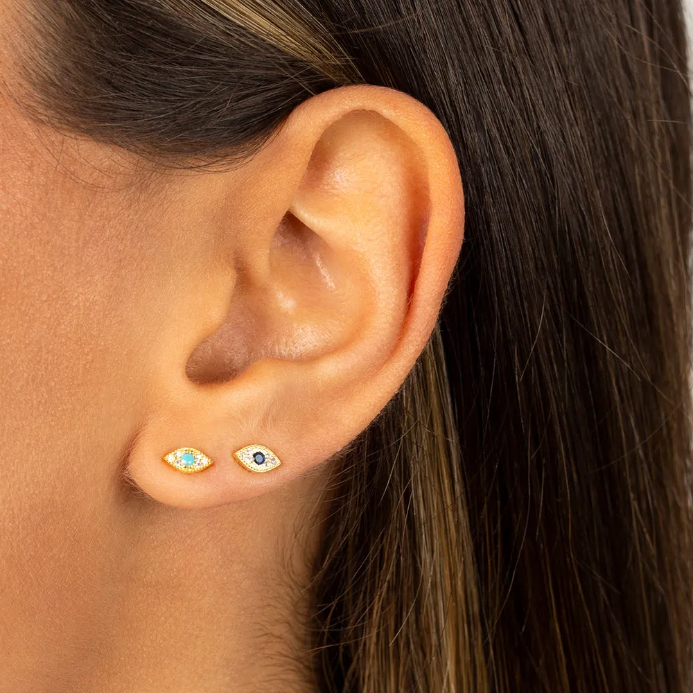 Pavé Evil Eye Stud Earring sold by Adina Eden's product image thumbnail 2