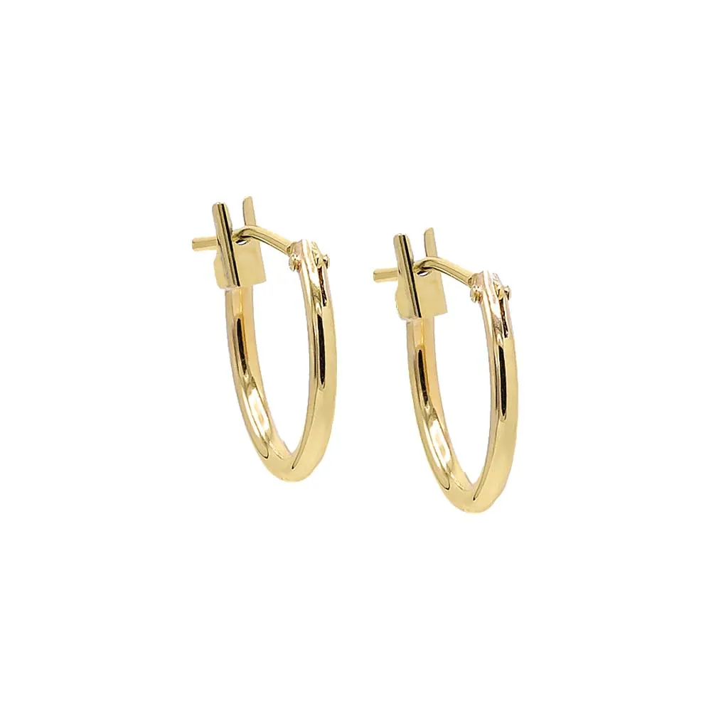 Solid Thin Rounded Huggie Earring 14K sold by Adina Eden's