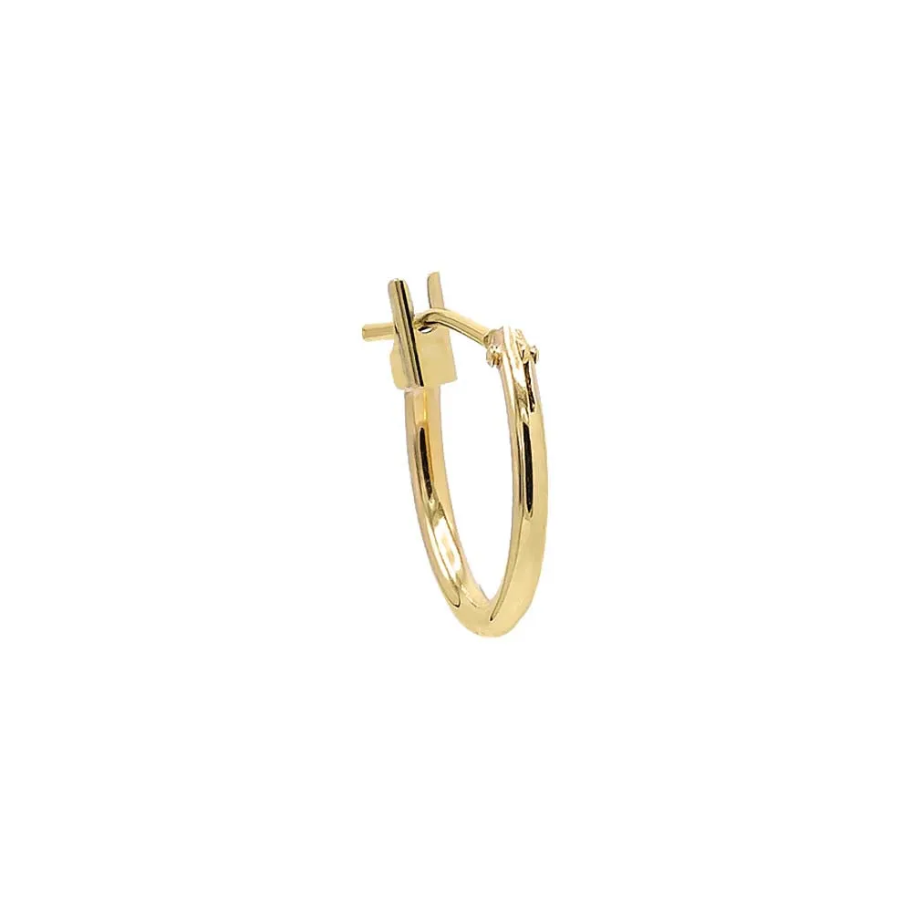 Solid Thin Rounded Huggie Earring 14K sold by Adina Eden's product image thumbnail 4
