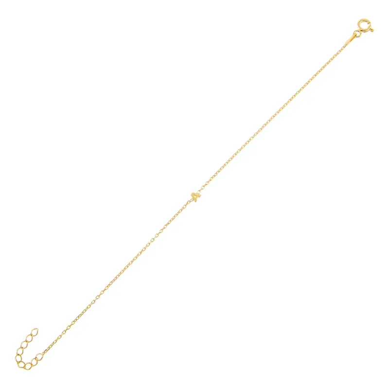 Tiny Solid Uppercase Initial Bracelet sold by Adina Eden's