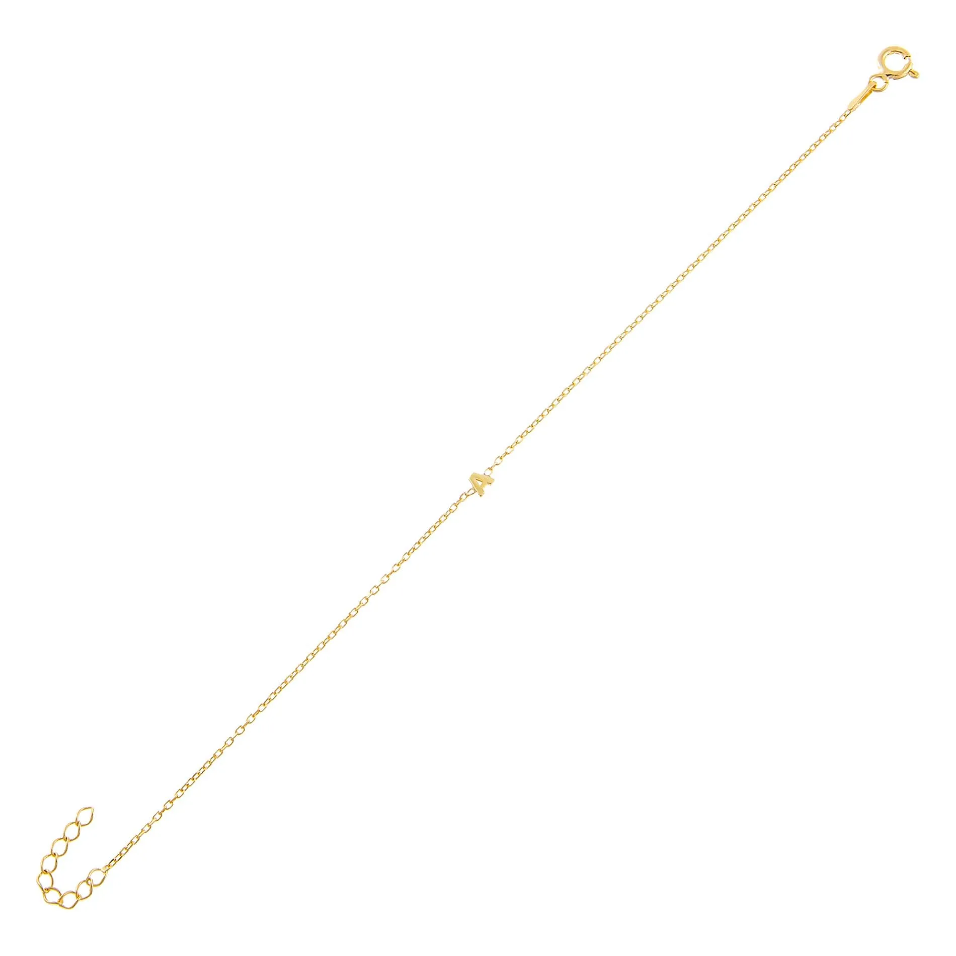 Tiny Solid Uppercase Initial Bracelet sold by Adina Eden's