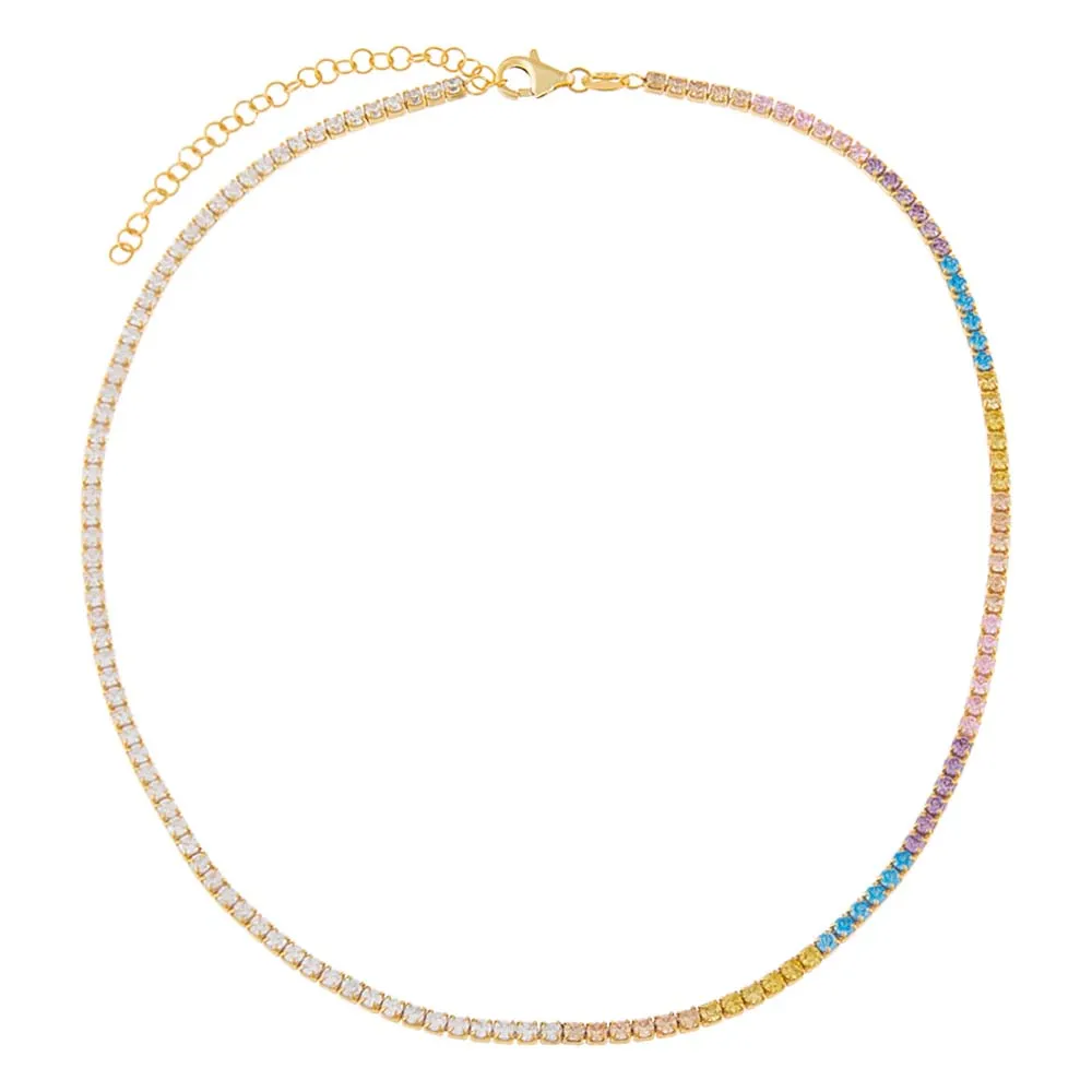 Half Pastel CZ Tennis Choker sold by Adina Eden's product image thumbnail 2