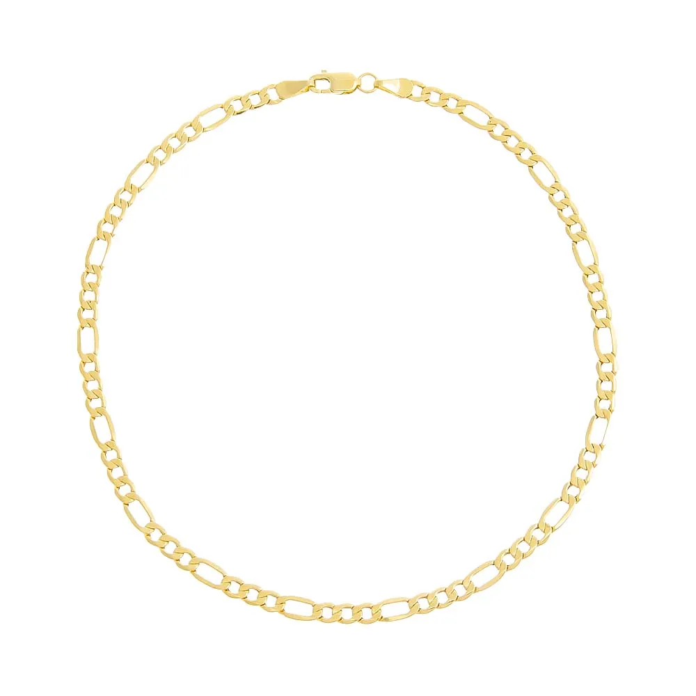 Super Hollow Figaro Anklet 14K sold by Adina Eden's product image thumbnail 2