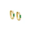 Colored Pavé Baguette Huggie Earring sold by Adina Eden's