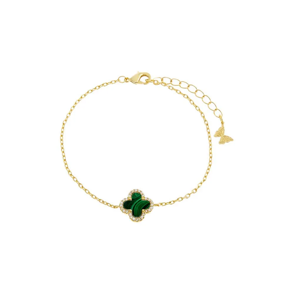 Pave Outlined Four Leaf Clover Bracelet sold by Adina Eden's product image thumbnail 4