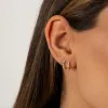 Colored Pavé Baguette Huggie Earring sold by Adina Eden's