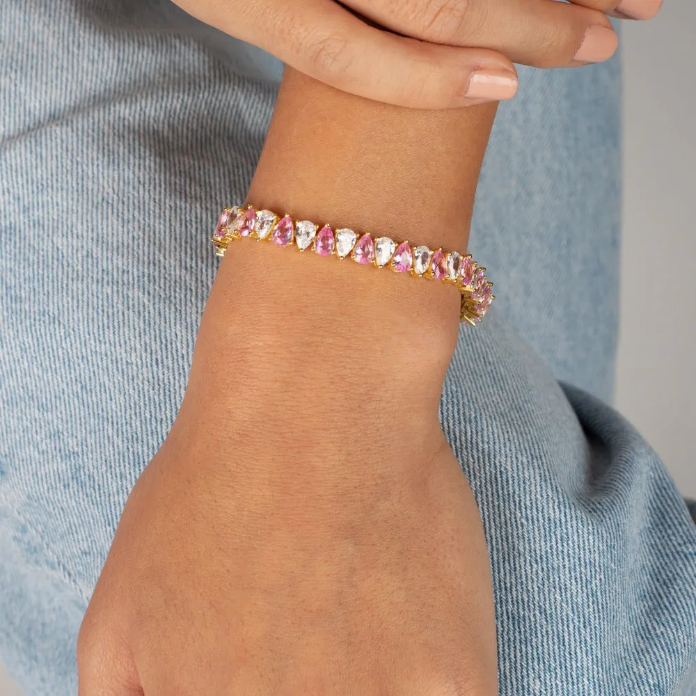 Colored Wide Pear Shaped Tennis Bracelet sold by Adina Eden's product image thumbnail 2
