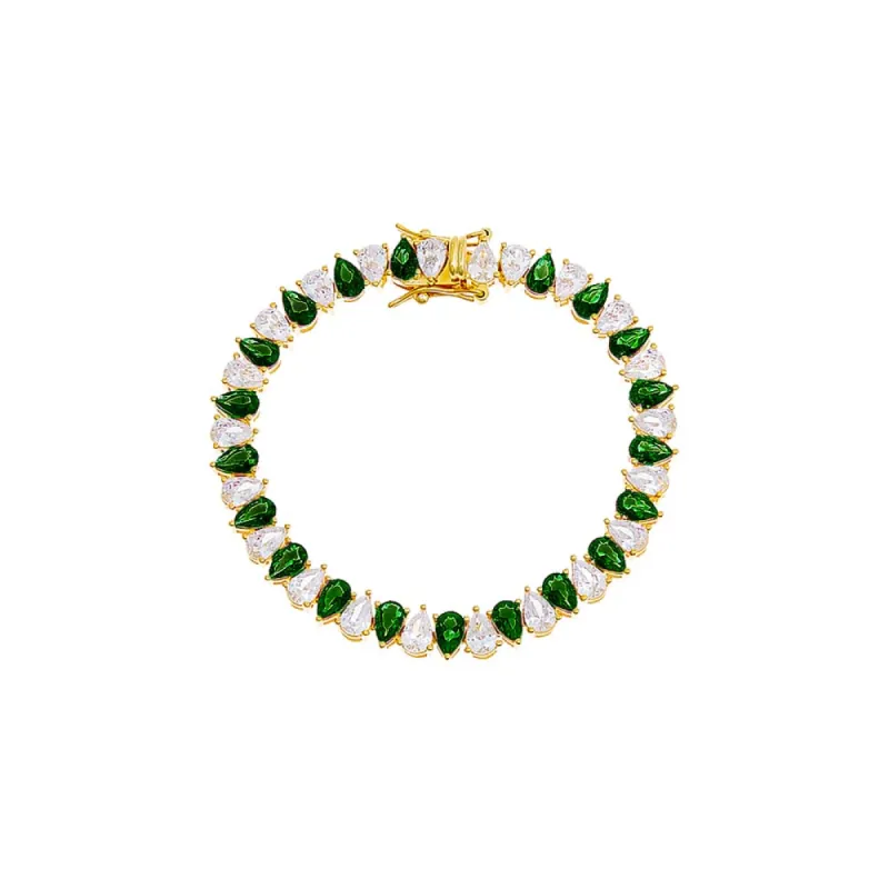 Colored Wide Pear Shaped Tennis Bracelet sold by Adina Eden's
