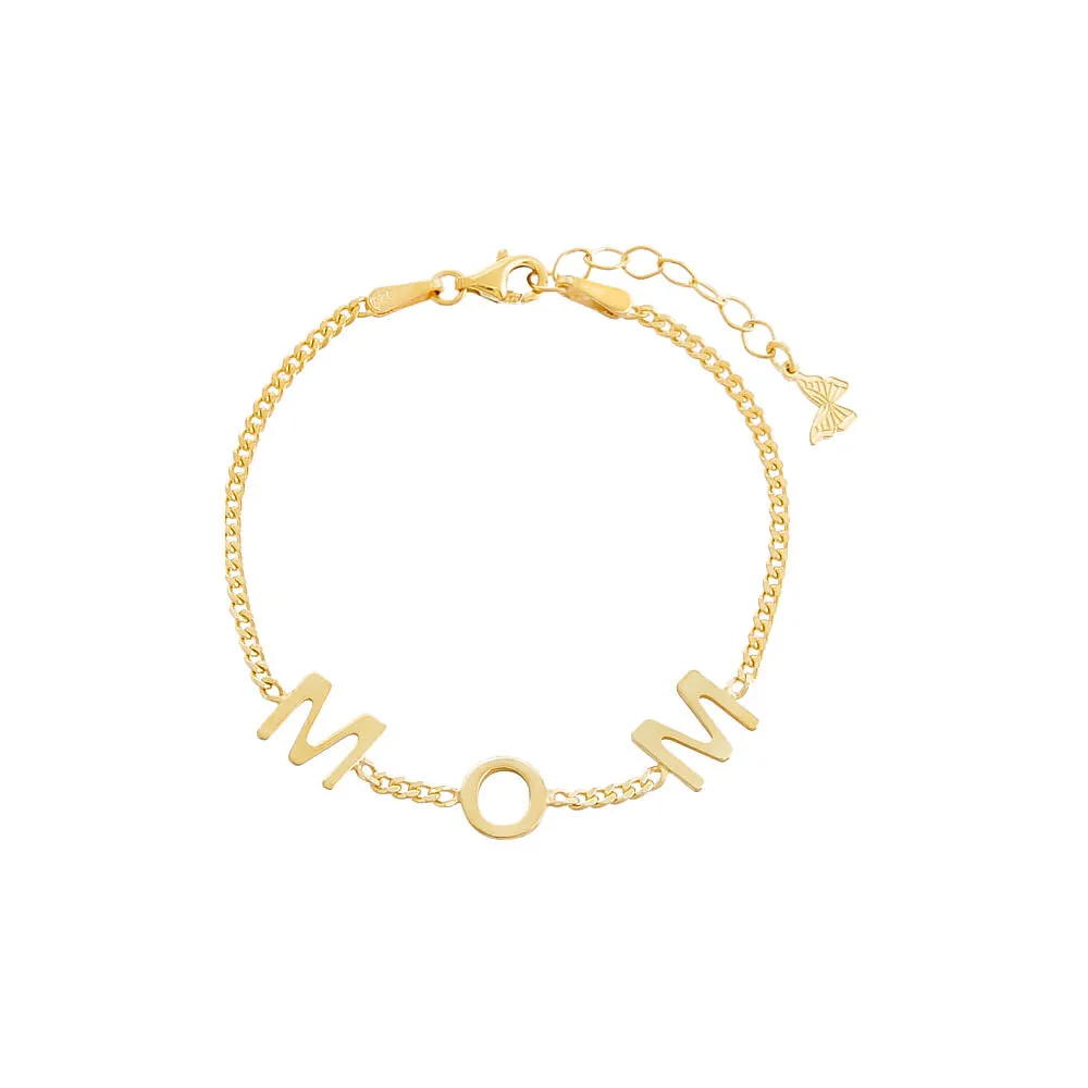 MOM Block Name Bracelet sold by Adina Eden's