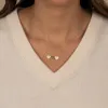 Double Pave Heart Chai Necklace sold by Adina Eden's