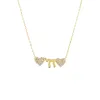 Double Pave Heart Chai Necklace sold by Adina Eden's