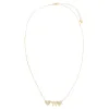 Double Pave Heart Chai Necklace sold by Adina Eden's