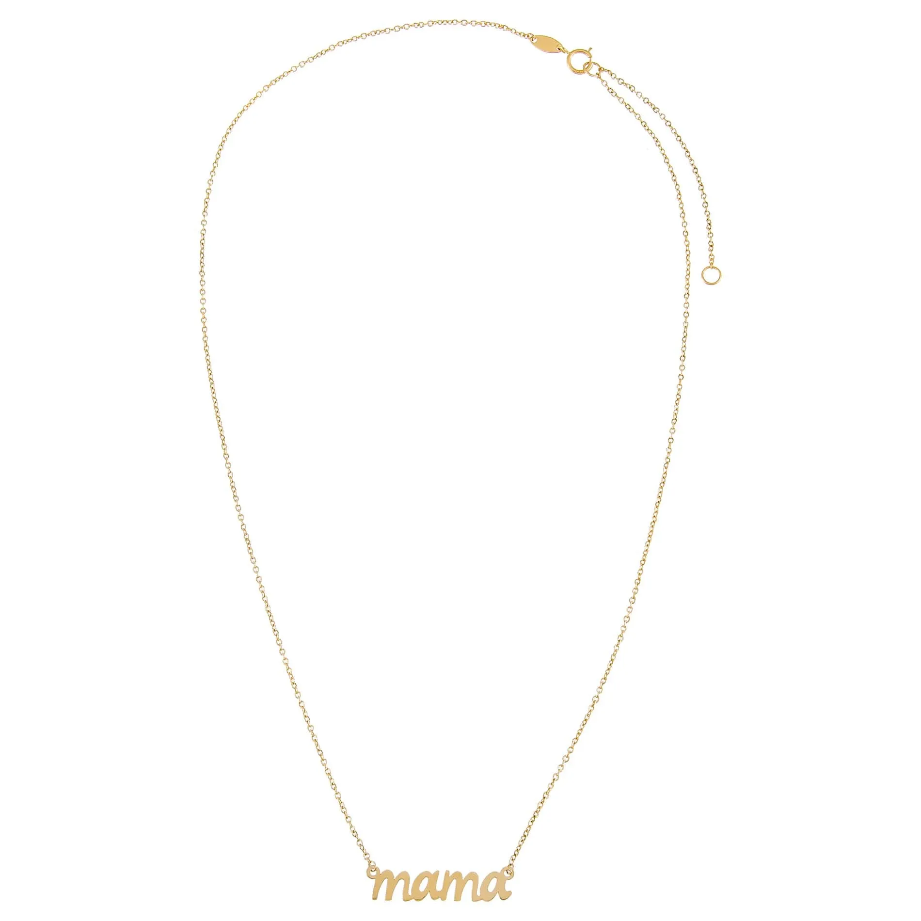 Lowercase Mama Script Nameplate Necklace 14K sold by Adina Eden's product image thumbnail 2