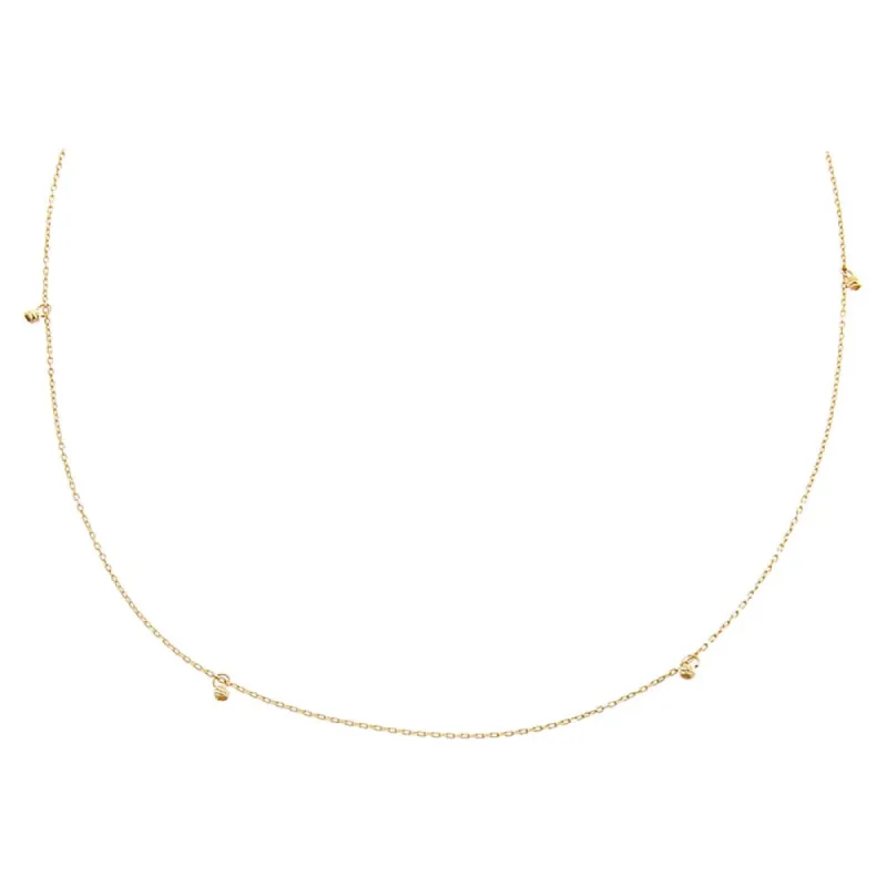 Dainty Dangling Beaded Choker Necklace 14K sold by Adina Eden's