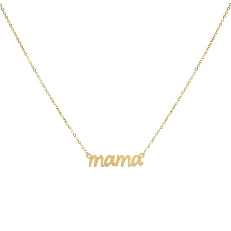 Lowercase Mama Script Nameplate Necklace 14K sold by Adina Eden's