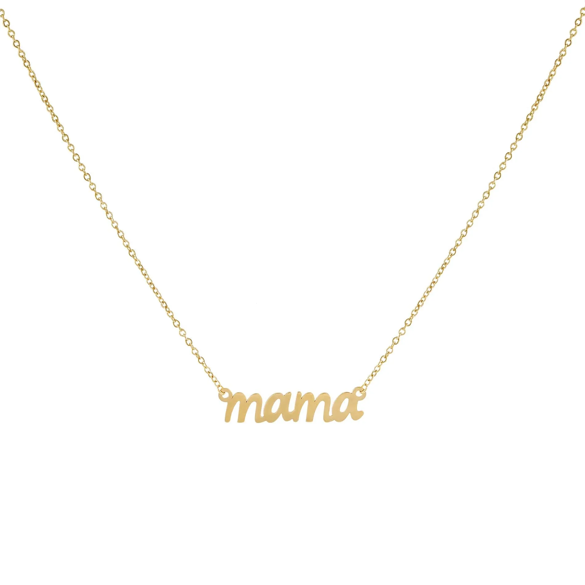 Lowercase Mama Script Nameplate Necklace 14K sold by Adina Eden's