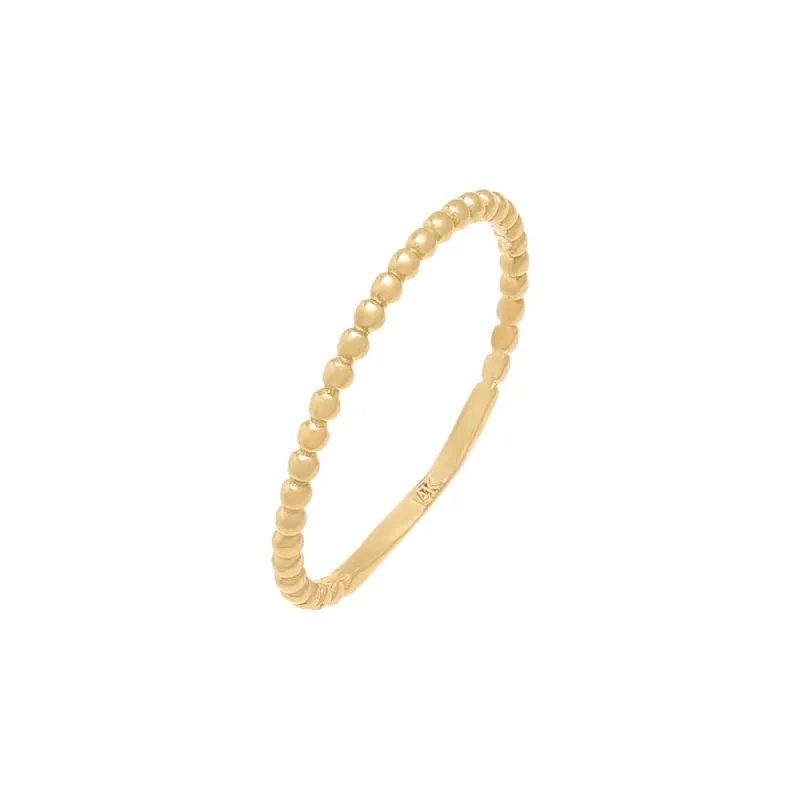 Thin Beaded Ring 14K sold by Adina Eden's