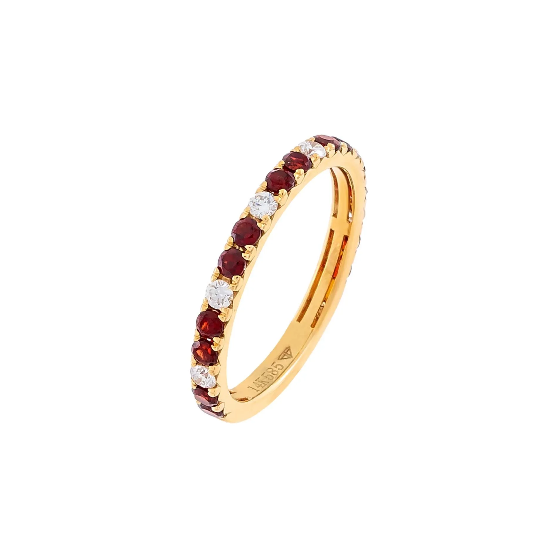 Diamond X Gemstone Colored Band 14K sold by Adina Eden's