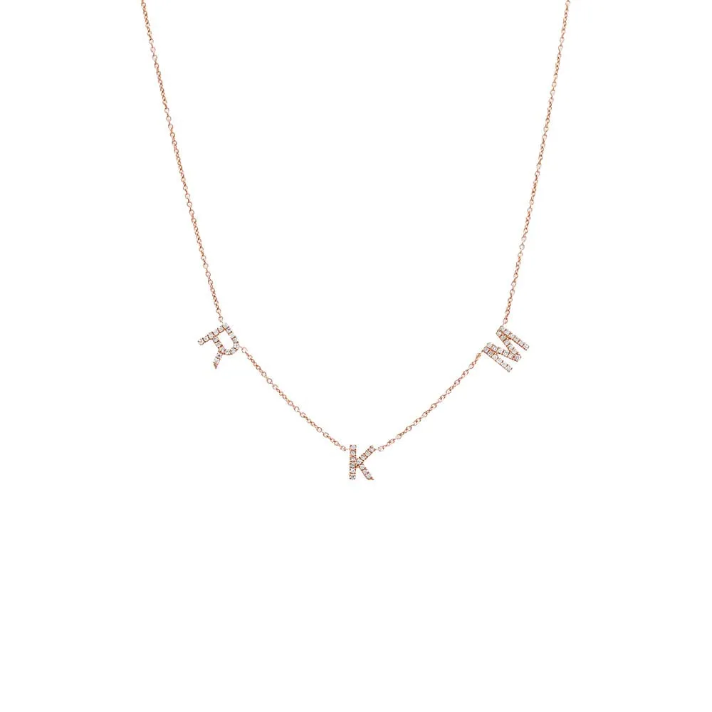 Diamond Pave Triple Initial Necklace 14K sold by Adina Eden's product image thumbnail 5
