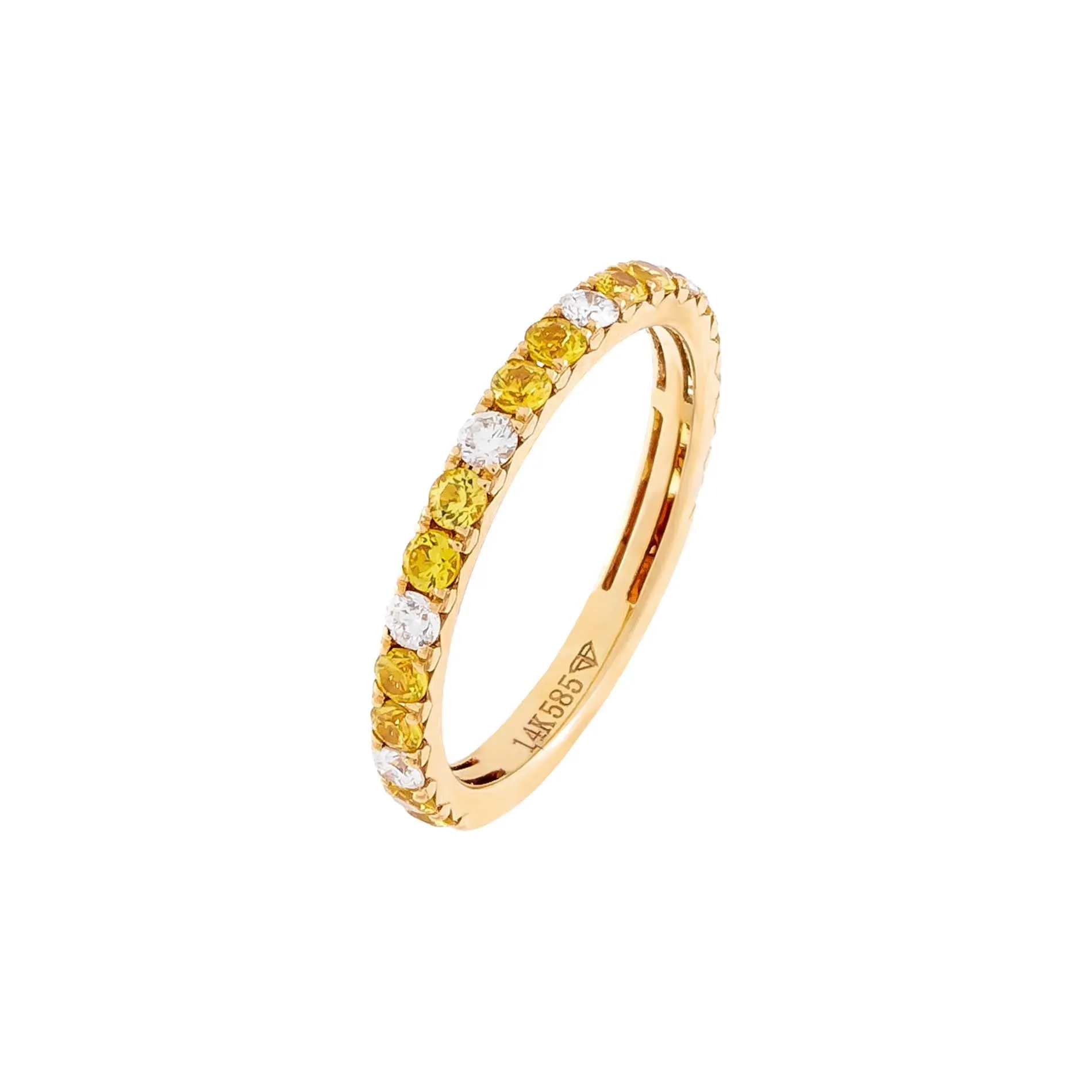 Diamond X Gemstone Colored Band 14K sold by Adina Eden's product image thumbnail 4