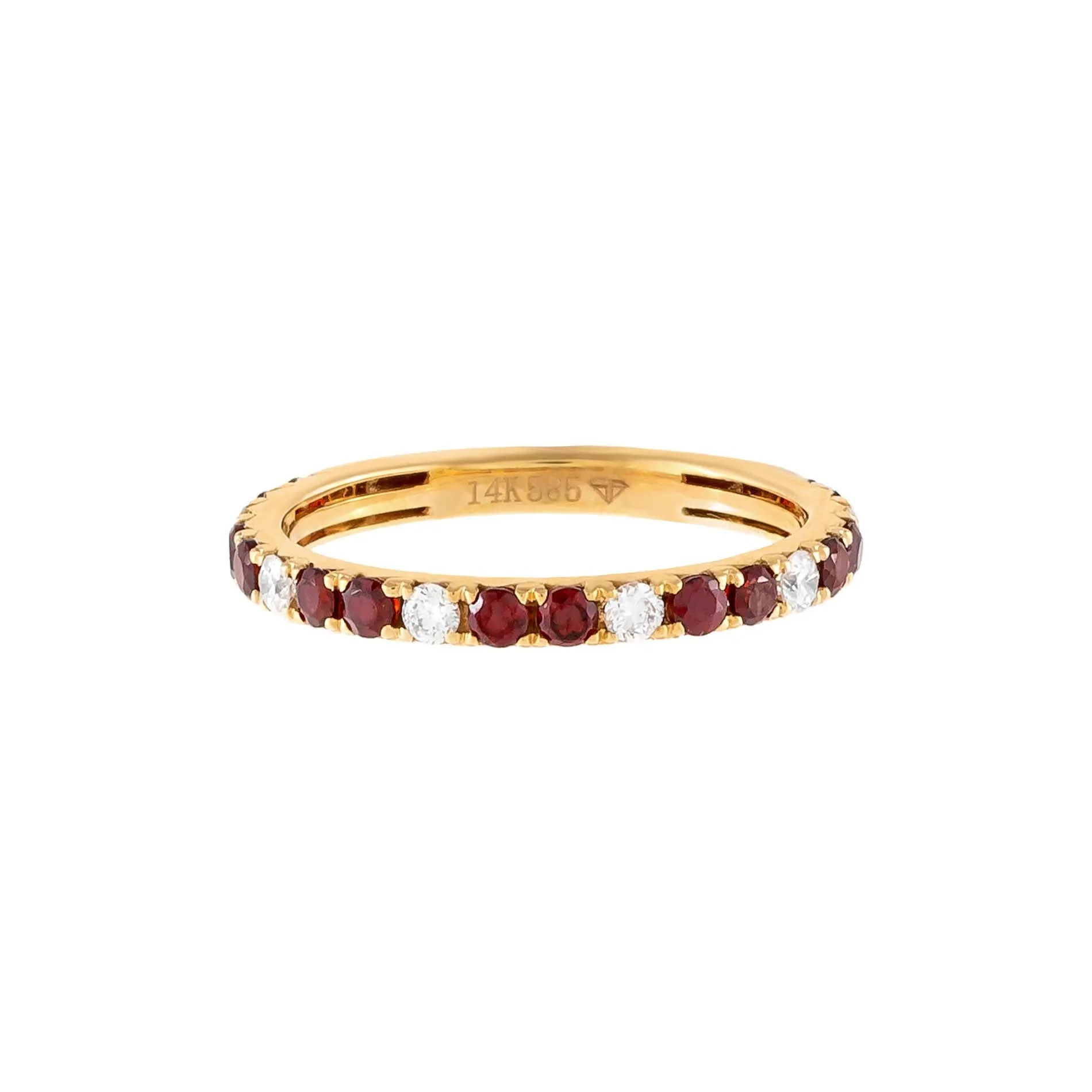 Diamond X Gemstone Colored Band 14K sold by Adina Eden's product image thumbnail 3