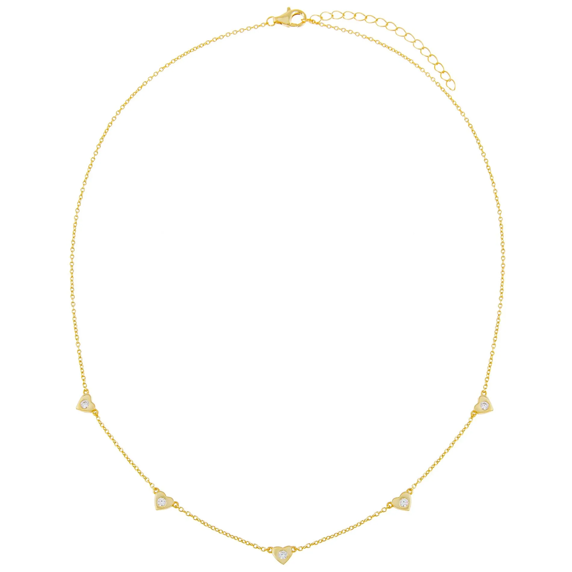 CZ 5 Heart choker sold by Adina Eden's product image thumbnail 3