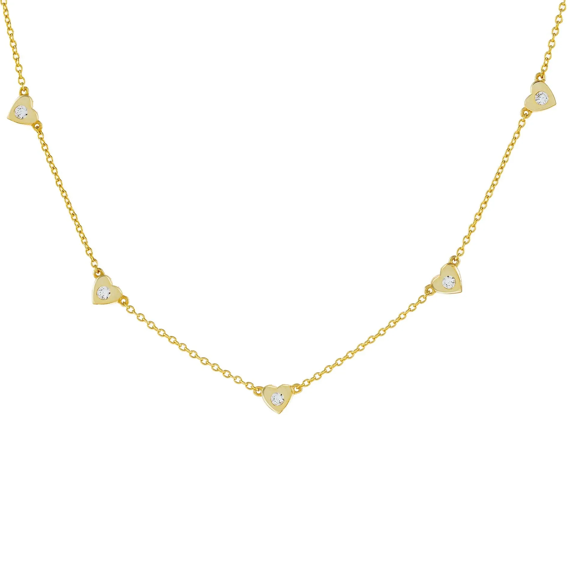 CZ 5 Heart choker sold by Adina Eden's