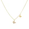 Diamond X Solid Butterfly Necklace 14K sold by Adina Eden's
