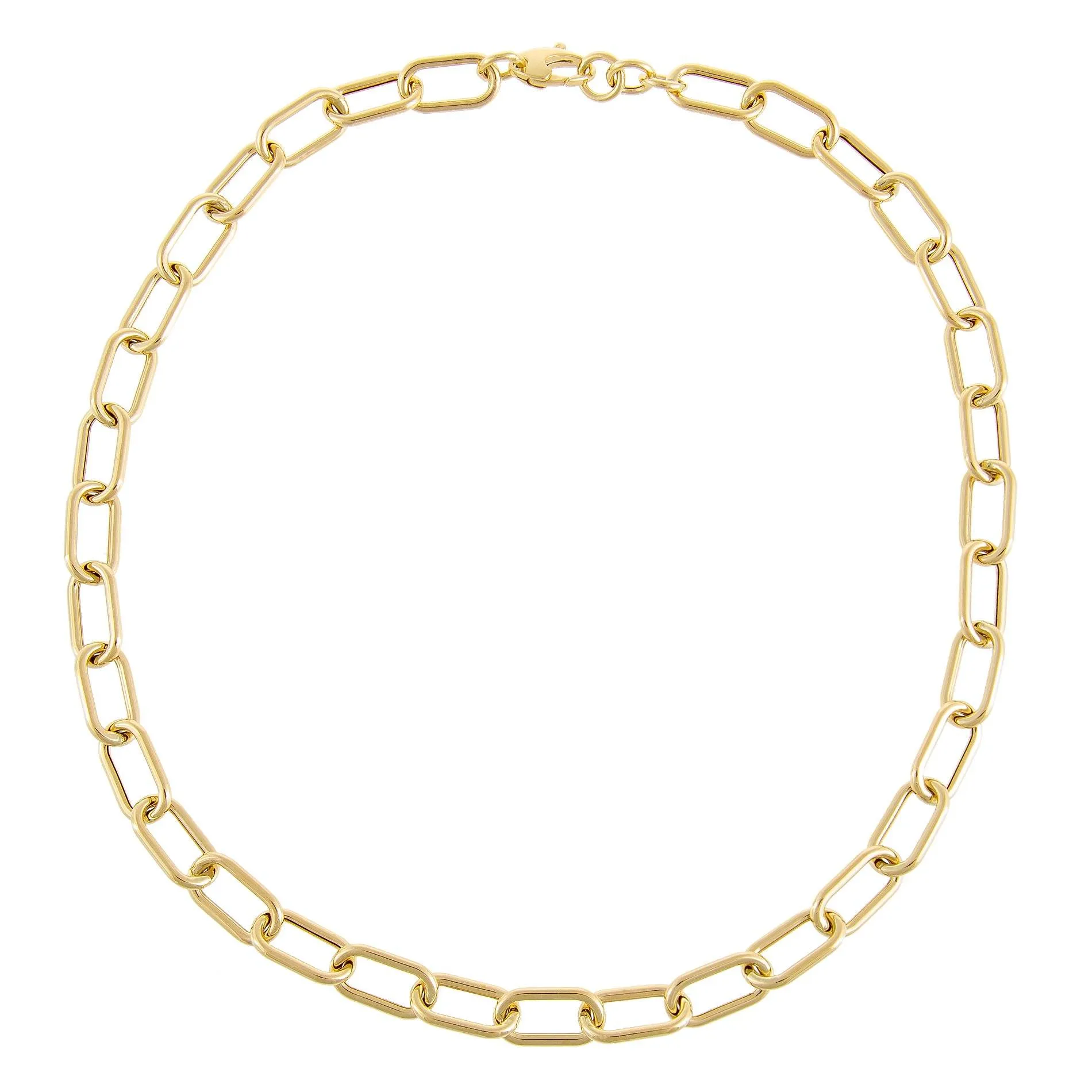 Hollow Chunky Link Necklace 14K sold by Adina Eden's product image thumbnail 5