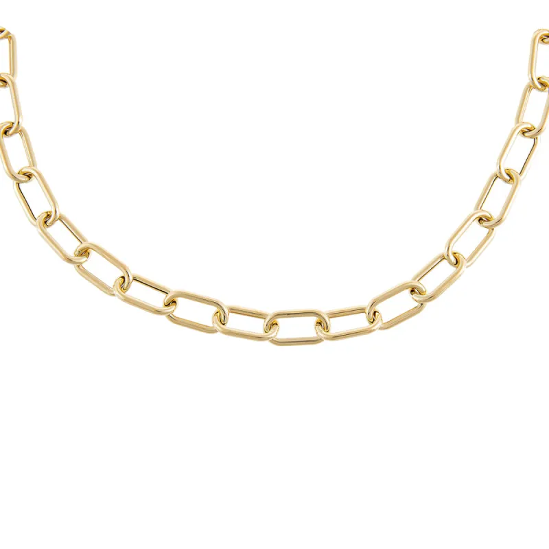 Hollow Chunky Link Necklace 14K sold by Adina Eden's