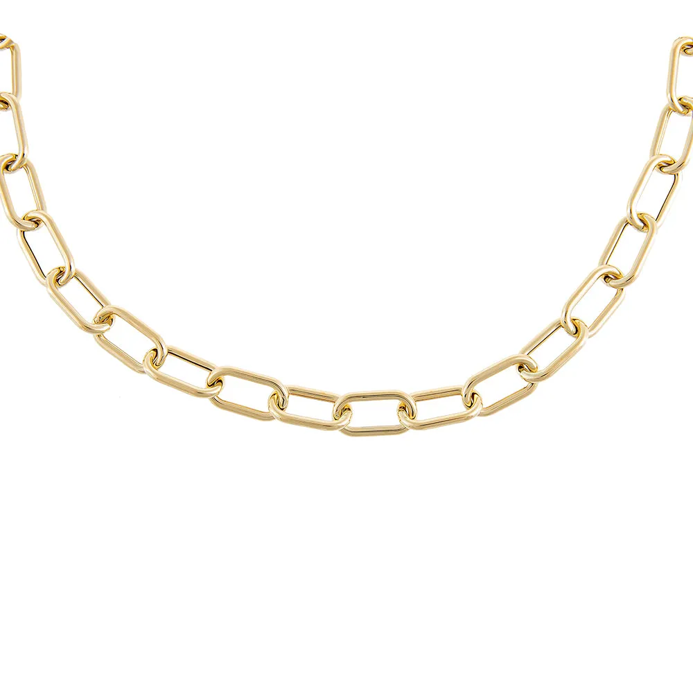 Hollow Chunky Link Necklace 14K sold by Adina Eden's