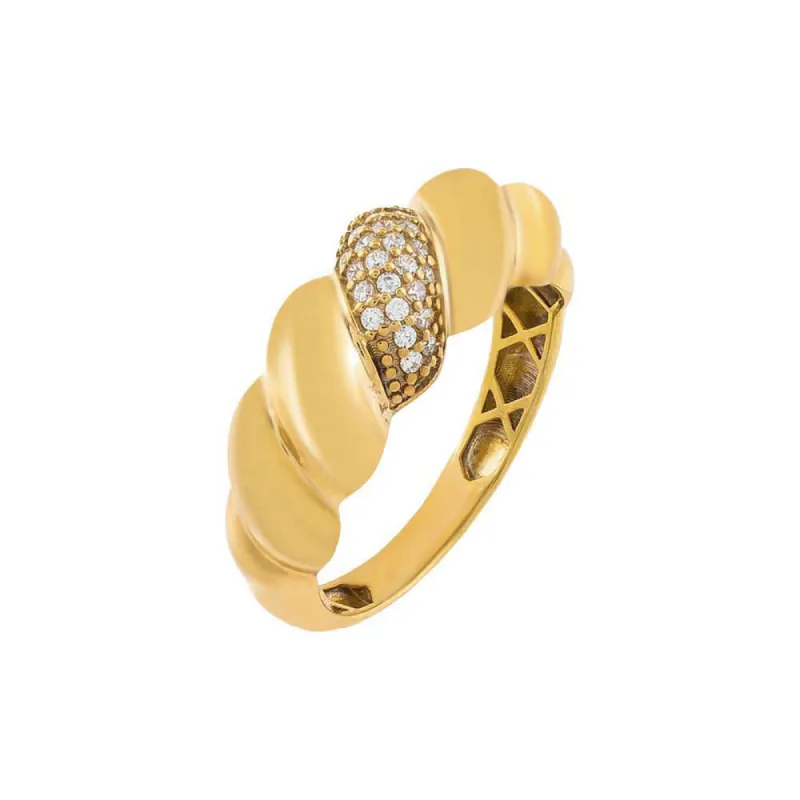 Pavé Puffed Braided Ring sold by Adina Eden's