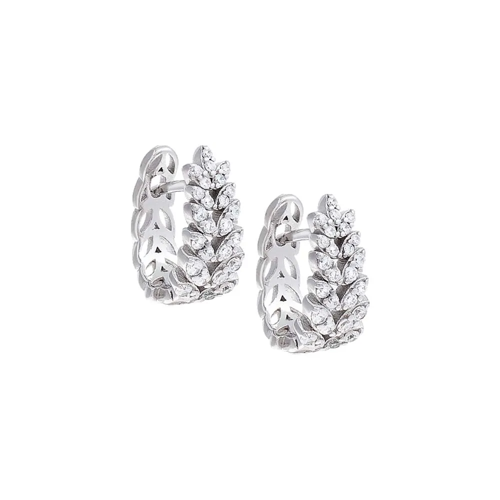 Pavé Leaf Huggie Earring sold by Adina Eden's product image thumbnail 3