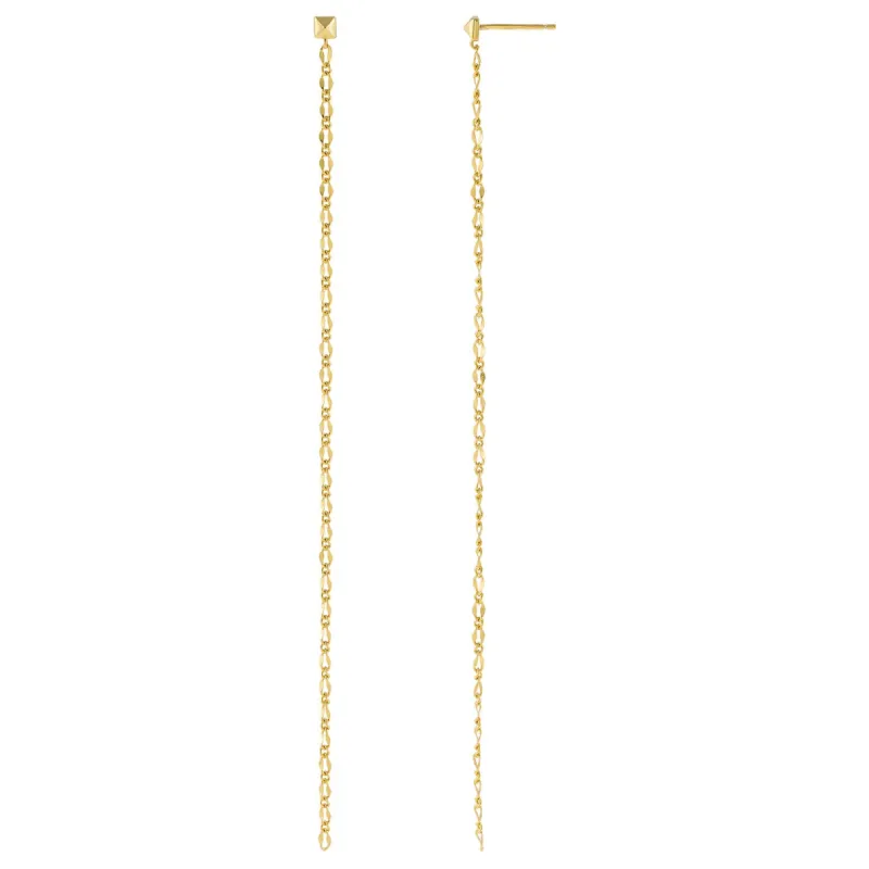 Thin Curb Chain Drop Earring sold by Adina Eden's