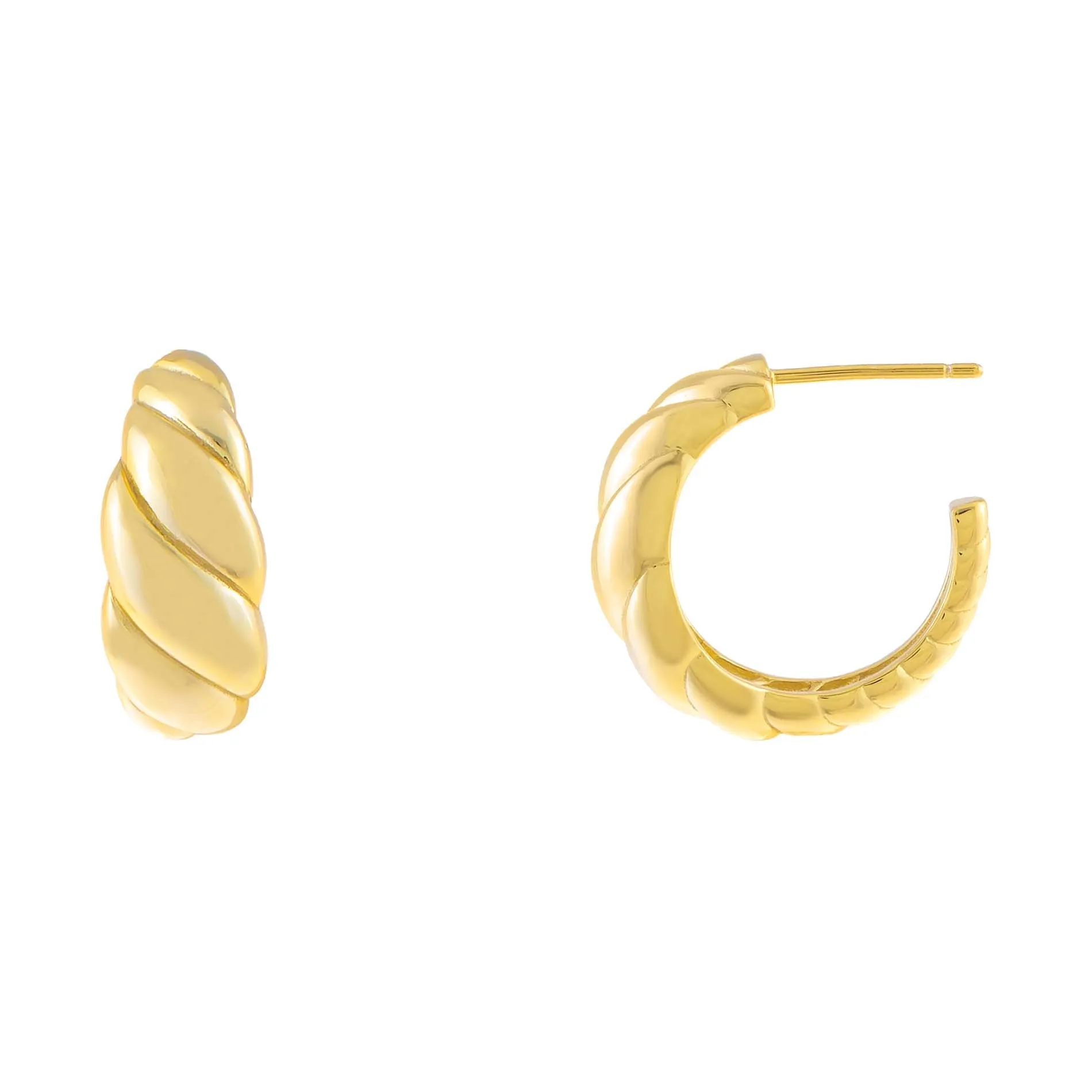 Puffed Braided Hoop Earring sold by Adina Eden's