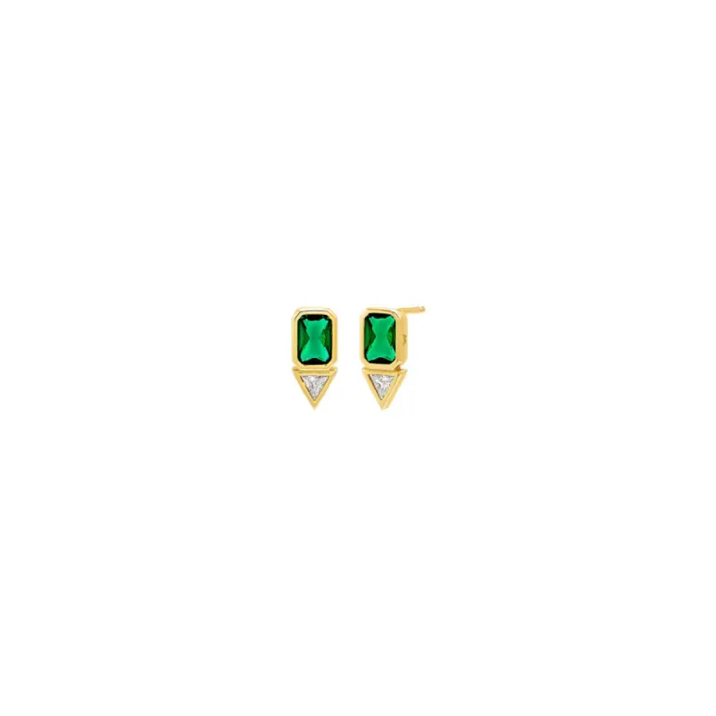 Colored  Mixed Shape Bezel Stud Earring sold by Adina Eden's