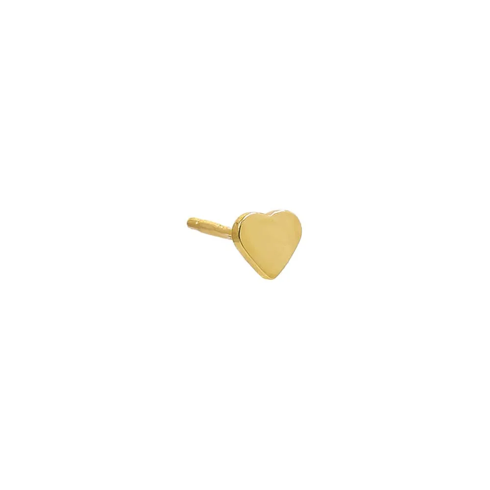 Tiny Solid Heart Stud Earring sold by Adina Eden's product image thumbnail 3