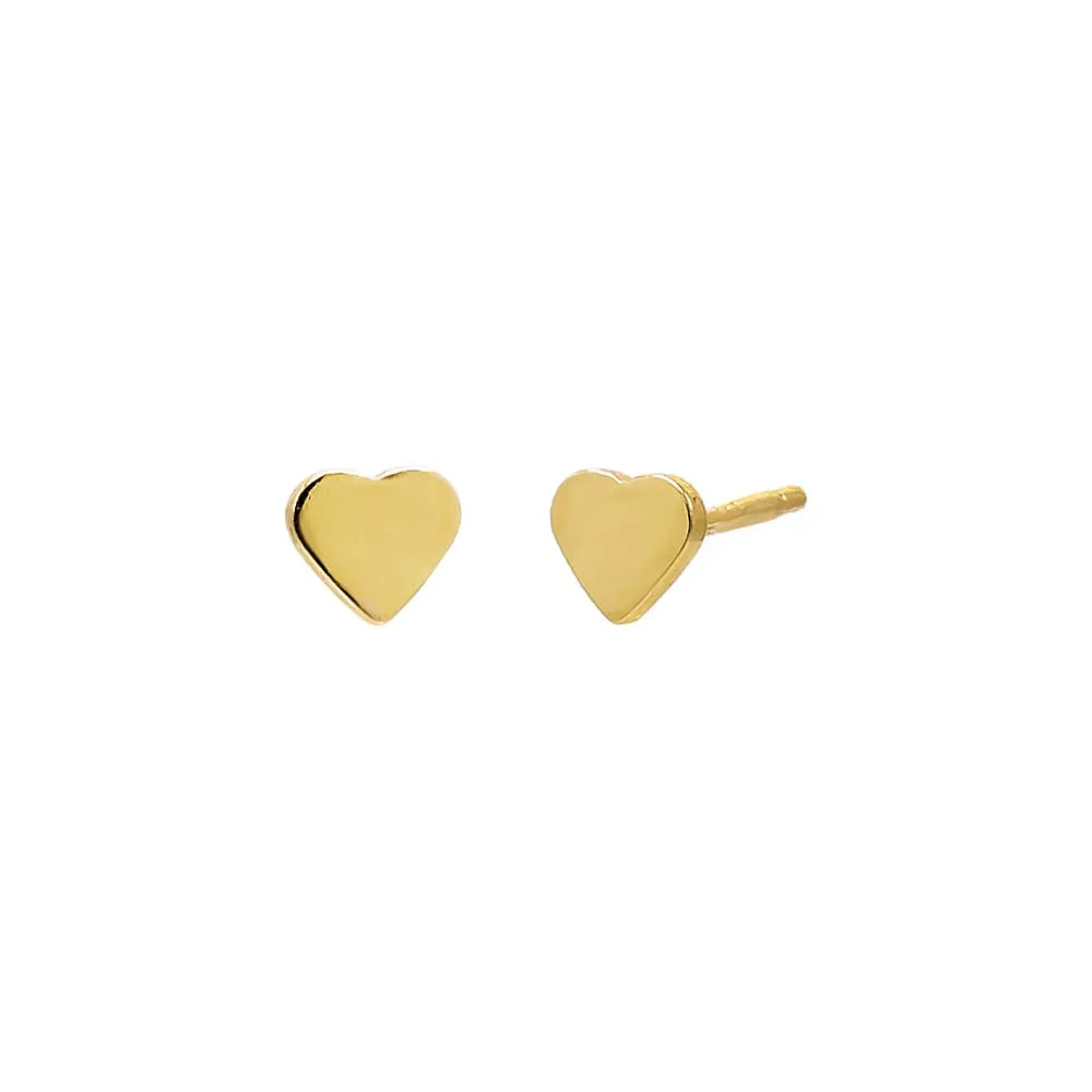 Tiny Solid Heart Stud Earring sold by Adina Eden's