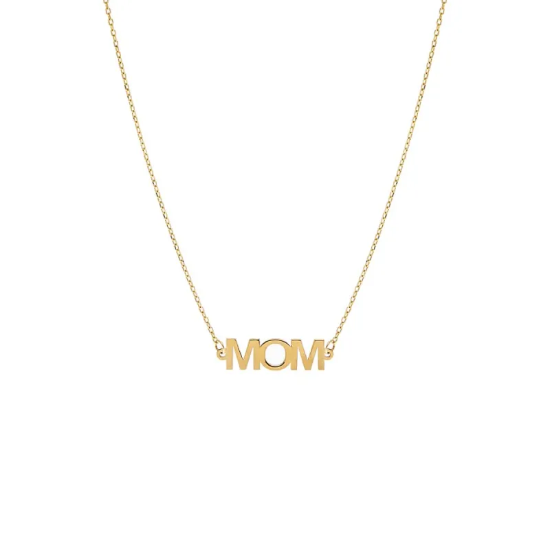 Solid Mom Nameplate Necklace 14K sold by Adina Eden's